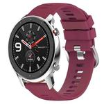 For Amazfit GTR 42mm 20mm Solid Color Soft Silicone Watch Band(Burgundy)