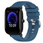 For Amazfit Pop Pro 20mm Solid Color Soft Silicone Watch Band(Blue)