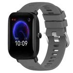 For Amazfit Pop 20mm Solid Color Soft Silicone Watch Band(Darkgrey)