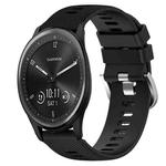 For Garmin Vivomove Sport 20mm Solid Color Soft Silicone Watch Band(Black)