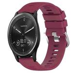 For Garmin Vivomove Sport 20mm Solid Color Soft Silicone Watch Band(Wine Red)