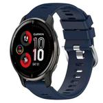 For Garmin Venu 2 Plus 20mm Solid Color Soft Silicone Watch Band(Midnight Blue)