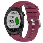 For Garmin Approach S40 20mm Solid Color Soft Silicone Watch Band(Wine Red)
