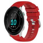 For Garmin Forerunner 158 20mm Solid Color Soft Silicone Watch Band(Red)