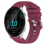 For Garmin Forerunner 158 20mm Solid Color Soft Silicone Watch Band(Wine Red)