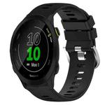 For Garmin Forerunner 55 20mm Solid Color Soft Silicone Watch Band(Black)