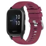 For Garmin Venu SQ 20mm Solid Color Soft Silicone Watch Band(Wine Red)