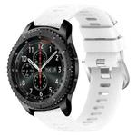 For Samsung Gear S3 Frontier 22mm Solid Color Soft Silicone Watch Band(White)