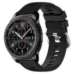 For Samsung Gear S3 Frontier 22mm Solid Color Soft Silicone Watch Band(Black)