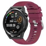 For Huawei Watch GT Runner 22mm Solid Color Soft Silicone Watch Band(Wine Red)