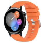 For Huawei Watch 3 22mm Solid Color Soft Silicone Watch Band(Orange)