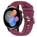 For Huawei Watch 3 22mm Solid Color Soft Silicone Watch Band(Wine Red)