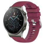 For Huawei GT2 Pro 22mm Solid Color Soft Silicone Watch Band(Wine Red)