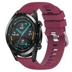 For Huawei GT2 46mm 22mm Solid Color Soft Silicone Watch Band(Wine Red)