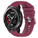 For Honor Watch GS Pro 22mm Solid Color Soft Silicone Watch Band(Wine Red)