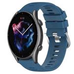 For Amazfit GTR 3 Pro 22mm Solid Color Soft Silicone Watch Band(Blue)