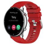 For Amazfit GTR 2 22mm Solid Color Soft Silicone Watch Band(Red)