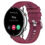 For Amazfit GTR 2 22mm Solid Color Soft Silicone Watch Band(Wine Red)