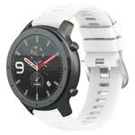 For Amazfit GTR 47mm 22mm Solid Color Soft Silicone Watch Band(White)
