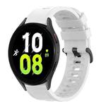 For Samsung Galaxy Watch 5 44mm 20mm Solid Color Soft Silicone Watch Band(White)