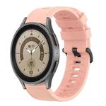 For Samsung Galaxy Watch 5 Pro 45mm 20mm Solid Color Soft Silicone Watch Band(Pink)