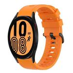 For Samsung Galaxy Watch 4 44mm 20mm Solid Color Soft Silicone Watch Band(Orange)