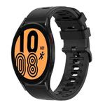 For Samsung Galaxy Watch 4 44mm 20mm Solid Color Soft Silicone Watch Band(Black)