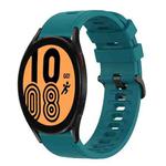 For Samsung Galaxy Watch 4 44mm 20mm Solid Color Soft Silicone Watch Band(Green)