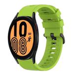 For Samsung Galaxy Watch 4 44mm 20mm Solid Color Soft Silicone Watch Band(Lime Green)