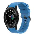 For Samsung  Galaxy Watch 4 Classic 46mm 20mm Solid Color Soft Silicone Watch Band(Blue)