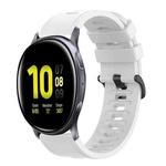For Samsung Galaxy Watch Active 2 40mm 20mm Solid Color Soft Silicone Watch Band(White)
