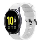 For Samsung Galaxy Watch Active 2 44mm 20mm Solid Color Soft Silicone Watch Band(White)