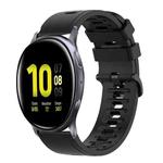 For Samsung Galaxy Watch Active 2 44mm 20mm Solid Color Soft Silicone Watch Band(Black)