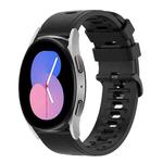 For Samsung Galaxy Watch 42mm 20mm Solid Color Soft Silicone Watch Band(Black)