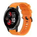 For Garmin Venu 2 Plus 20mm Solid Color Soft Silicone Watch Band(Orange)