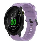 For Garmin Forerunner 55 20mm Solid Color Soft Silicone Watch Band(Purple)