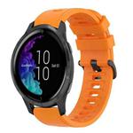 For Garmin Venu 20mm Solid Color Soft Silicone Watch Band(Orange)