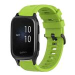 For Garmin Venu SQ 20mm Solid Color Soft Silicone Watch Band(Lime Green)
