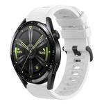 For Huawei Watch GT3 42mm 20mm Solid Color Soft Silicone Watch Band(White)
