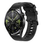 For Huawei Watch GT3 42mm 20mm Solid Color Soft Silicone Watch Band(Black)