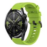 For Huawei Watch GT3 42mm 20mm Solid Color Soft Silicone Watch Band(Lime Green)