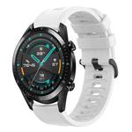 For Huawei Watch GT2 42mm 20mm Solid Color Soft Silicone Watch Band(White)