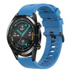 For Huawei Watch GT2 42mm 20mm Solid Color Soft Silicone Watch Band(Blue)