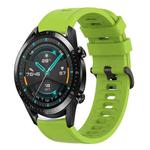 For Huawei Watch GT2 42mm 20mm Solid Color Soft Silicone Watch Band(Lime Green)