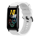 For Honor Watch ES 20mm Solid Color Soft Silicone Watch Band(White)