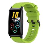 For Honor Watch ES 20mm Solid Color Soft Silicone Watch Band(Lime Green)