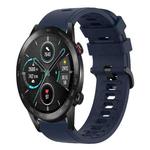 For Honor MagicWatch2 42mm 20mm Solid Color Soft Silicone Watch Band(Midnight Blue)