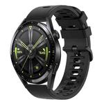 For Huawei Watch GT3 46mm 22MM Solid Color Soft Silicone Watch Band(Black)