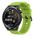 For Huawei Watch GT Runner 22MM Solid Color Soft Silicone Watch Band(Lime Green)