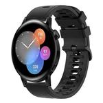 For Huawei Watch 3 22MM Solid Color Soft Silicone Watch Band(Black)